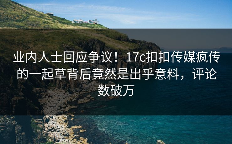 业内人士回应争议！17c扣扣传媒疯传的一起草背后竟然是出乎意料，评论数破万
